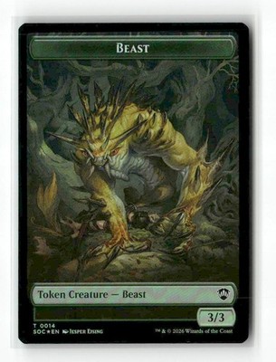 Beast // Primo The Indivisible Double Sided Token 14 // 24 MTG SOC T NM Foil