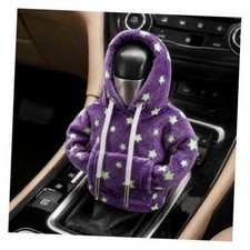 Car Gear Shift Hoodie Cover, Star Glow in The Dark Shift Knob Hoodie Purple