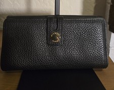 Michael Kors Black Solid Flap Wallet w/ Snap Closure, Logo, 7.5 x 4