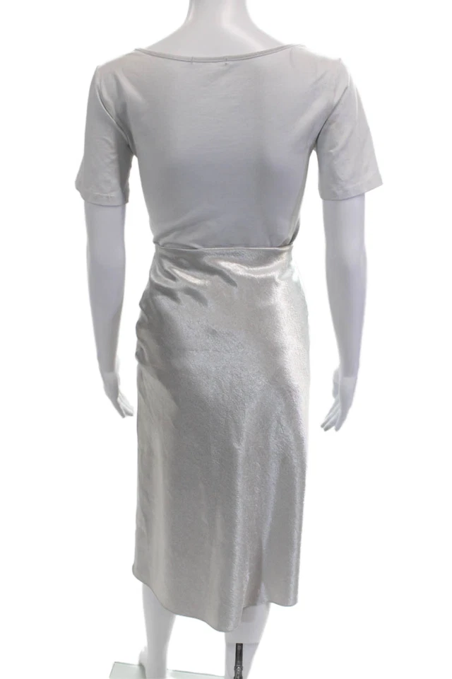 Falda lápiz larga recta gris Vince para mujer talla XS Foto 3 de 4