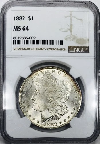 *1882 MORGAN SILVER DOLLAR NGC MS64* NR #G3841