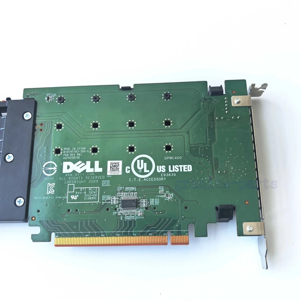 Dell Ultra Speed 4X M.2 NVMe SSDs to X16 PCIe Adapter Card 80G5N 6N9RH TX9JH - Image 4 of 4