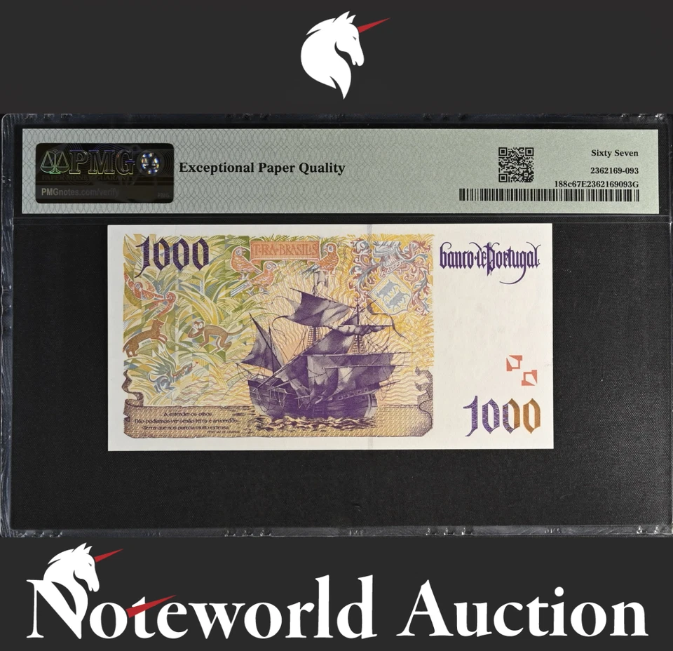 Portugal Banco de Portugal 1000 Escudos 1998 P 188c UNC PMG 67 EPQ - Image 2 of 4