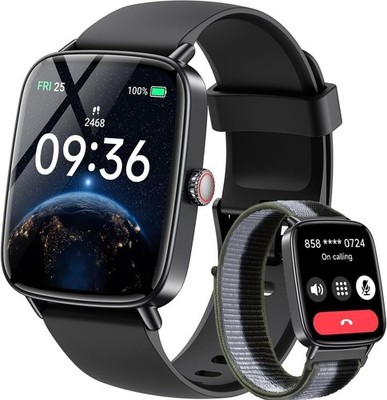 Smartwatch Herren 1,85'' HD Fitnessuhr Herzfrequenz SpO2 Schlafmonitor IP68