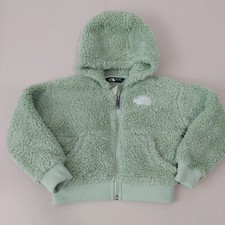 The North Face Toddler 2 Mint Green Fuzzy Sherpa Hoodie Full Zip Jacket Kids