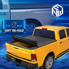 For 04-14 Ford F-150 8ft Long Bed Vinyl Soft Tri-fold Tonneau Cover Wfix Clamps