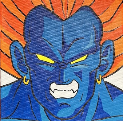 Super Android 13 Handmade Mini Canvas   Dragon Ball Z Fan Art   Collectible