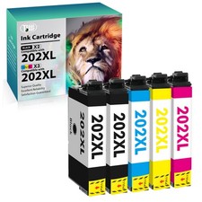 5PK 202XL Ink Cartridges for Epson WorkForce WF-2860 XP-5100 printer T202XL Ink