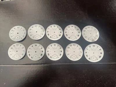 Lot De 10 Cadran émaillé ancien montre gousset 44 mm CHRONOMÈTRE - Photo 1/4