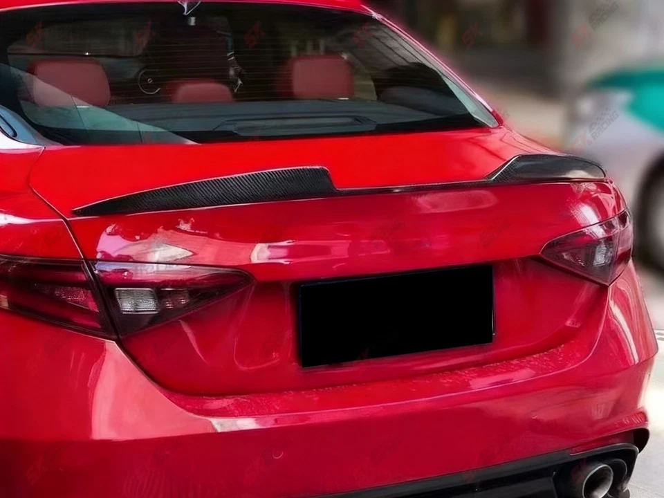 真碳纤维后备箱唇锅翼适用于阿尔法罗密欧朱利亚 2017 - 2021 — 第 4/4 张图片