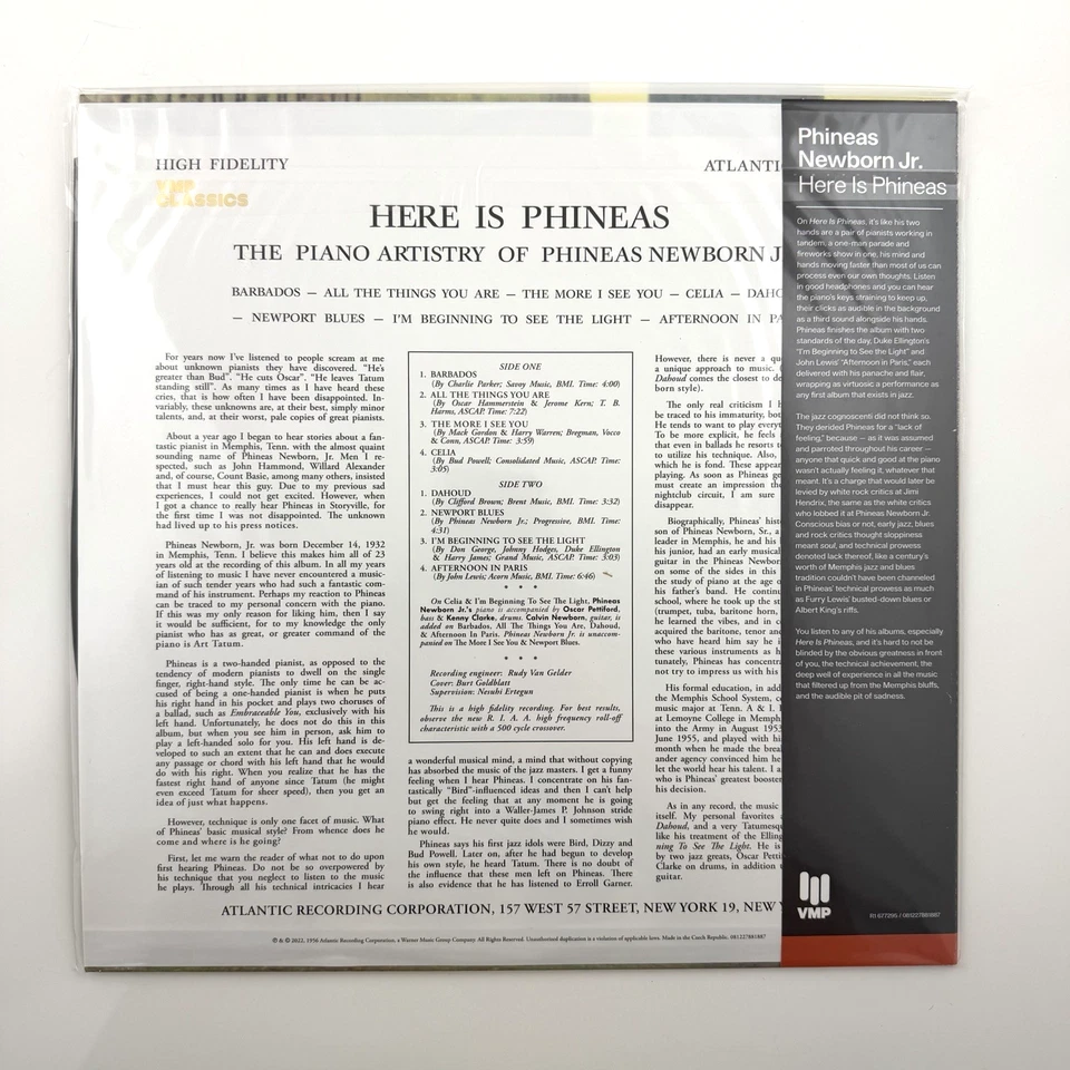 PHINEAS NEWBORN JR. Here Is Phineas LP VMP Classics 2022 180g Mono New SEALED - image 2 of 2