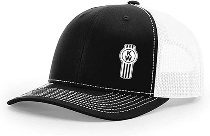 Kenworth Motors Trucks Richardson 112 Black & White Snapback Trucker Mesh Hat