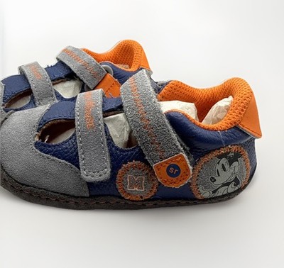 NIP Stride Rite X Disney Mickey Mouse Shoes Sandals Suede Leather Sz 4 / 9-12 Mo