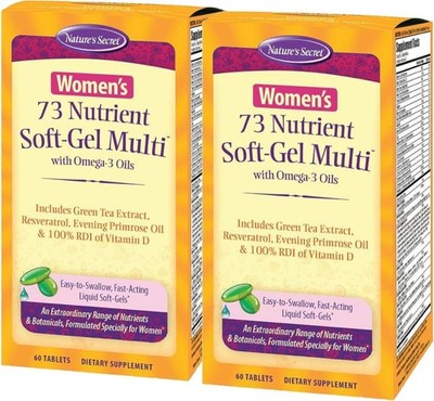 Nature s Secret Women s 73 Nutrient Soft-Gel Multi 60 Softgels Each (Pack of 2)