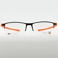 Authentic Tag Heuer TH 3921 Half-Rim Reflex Black/Orange Frame France Eyeglasses