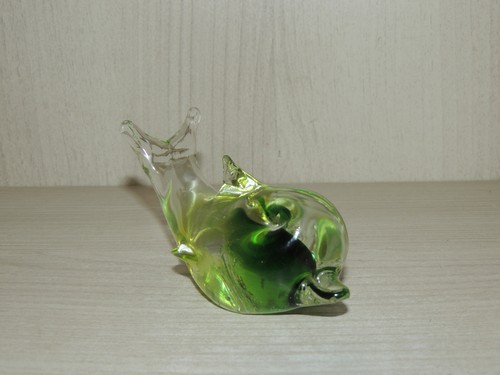 Original Mid.20th Murano Glass Dolphin Figurine ,green color ,Italian glass art - Picture 6 of 7