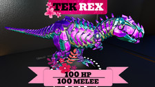 100HP/100MELEE Tek Rex TOP STATS ARK Survival...