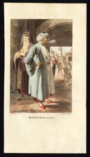 Stampa antica costume-EGITTO-EGIZI-PIPA-AFRICA-stuart-Portman-Kuyper-1802