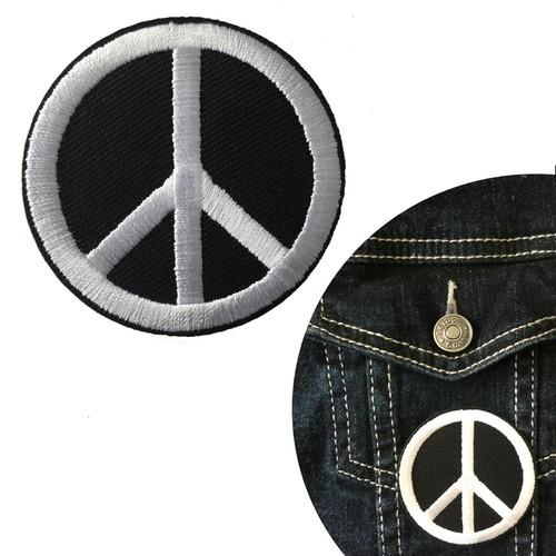 Peace symbol iron on patch - world peace badge heat transfer iron-on patches - Picture 5 of 5
