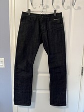 Detroit Denim Co Selvedge Jeans Classic Straight Black Size 30 x 32 (Fits 32x32)