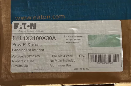 Eaton PRL1X3100X30A 208Y/120V 3P 100A 30C POW-R-XPRESS INTERIOR NIB