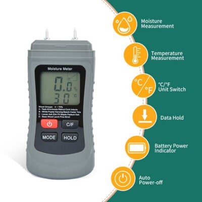 Twin Pin Insertion Digital Wood Moisture Meter for Paper Wall with Ambient4471-