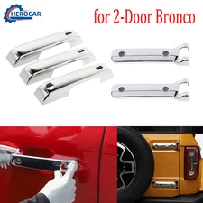 Rear Door Tailgate Hinge Door Handle Decor Cover Trim Chrome For 21+ Ford Bronco