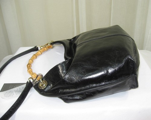 Nuevo con etiquetas Vince Camuto Iggy Anillo de Bambú Manija/Correa de Cuero Desmontable Bolso Hobo Negro - Imagen 6 de 12