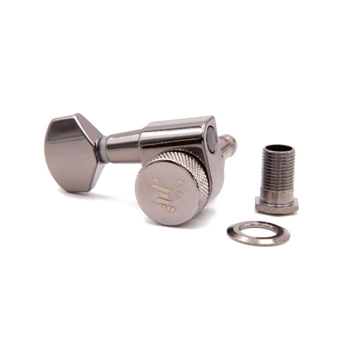 Tone Ninja 2-pin locking tuners 20:1, Black Nickel, 6 inline lefty
