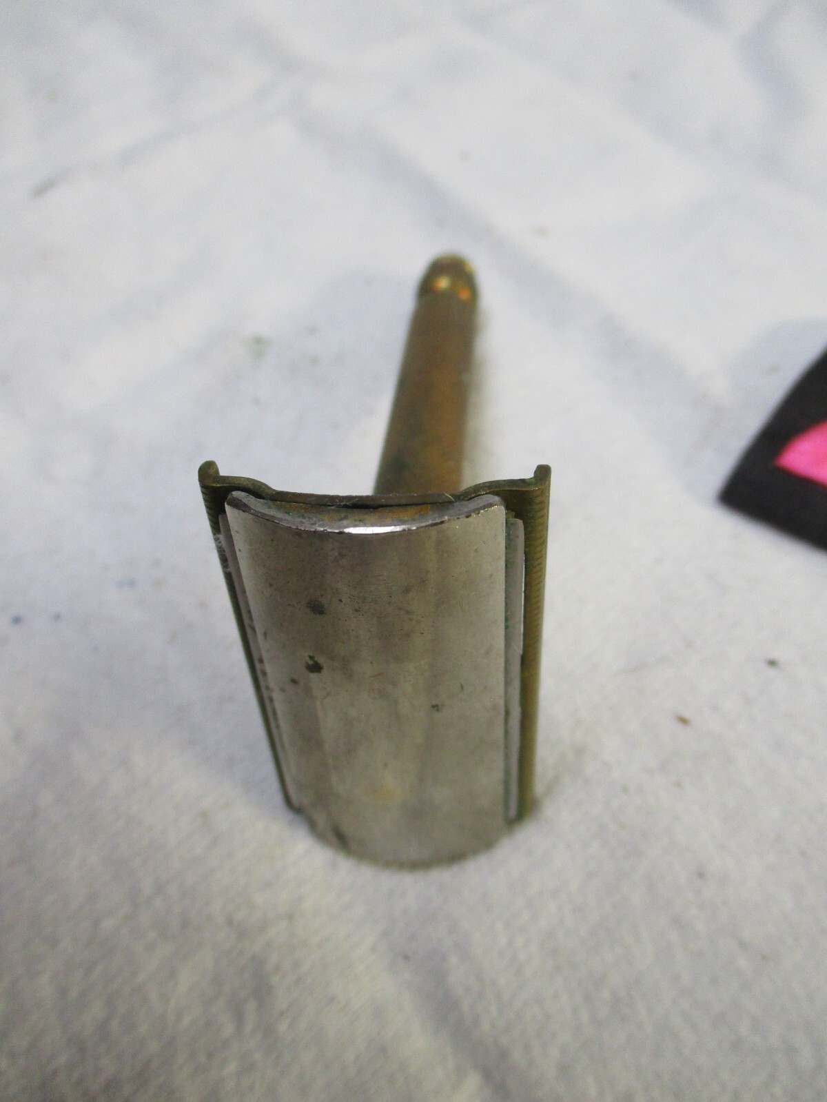Rare Golden Gillette Brass and Copper Razor Shaver Double Edge Pat Off Made USA