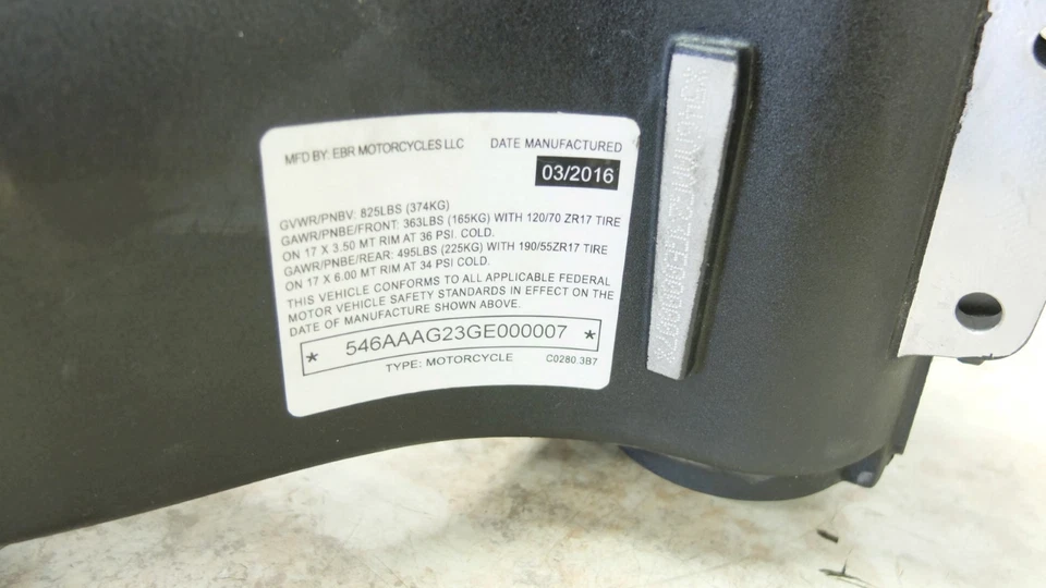 16 EBR 1190 RX 1190RX Erik Buell Гоночная рама шасси бензобак подпись - Изображение 4 из 4