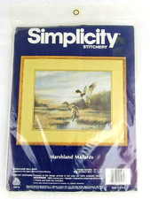 Vintage SIMPLICITY Stitchery Marshland Mallards 14 X 11 Crewel Yarn Kit 05012