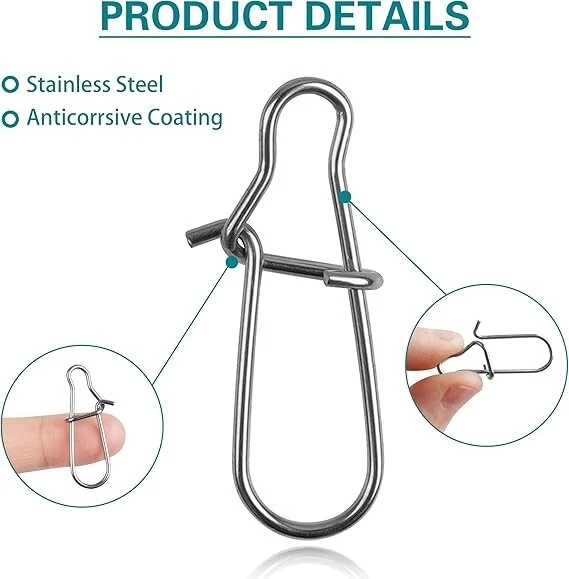 Sinker Slides Duo Lock Snaps 25pcs/Box High-Strength Fishing Line Sinker Slider - Image 4 of 4