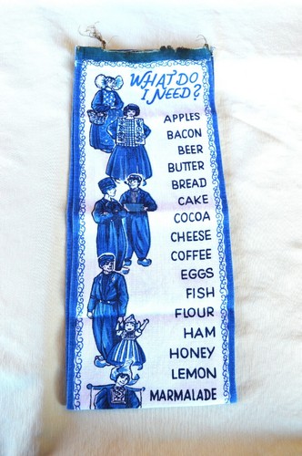 VTG 29” x 6” Cotton Blend Fabric Grocery Shopping List Dutch People TLC Req'd - Picture 5 of 15