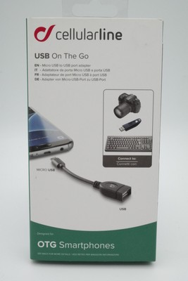 Cellularline OTG Micros USB Adapter Kabel USB-A z.B.  Kamera / HDD / USB Sticks