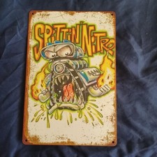 8"X12" Metal Sign Man Cave Wall Art Garage Bar Oil Gas Station Spittin Nitro