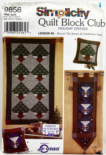 2001 Simplicity Sewing Pattern 9856 Quilt Block Holiday Edition Vintage 13377