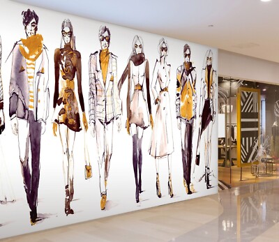 3D Fashion Model O3649 Business Wallpaper Wall Mural Self-adhesive Commerce Eve