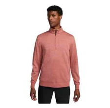 NEW SIZE M NIKE PLAYER GOLF HALF 1/2 ZIP TOP SIZE DRI -FIT WASHED RED DH0986-691