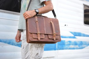 rustic leather briefcase