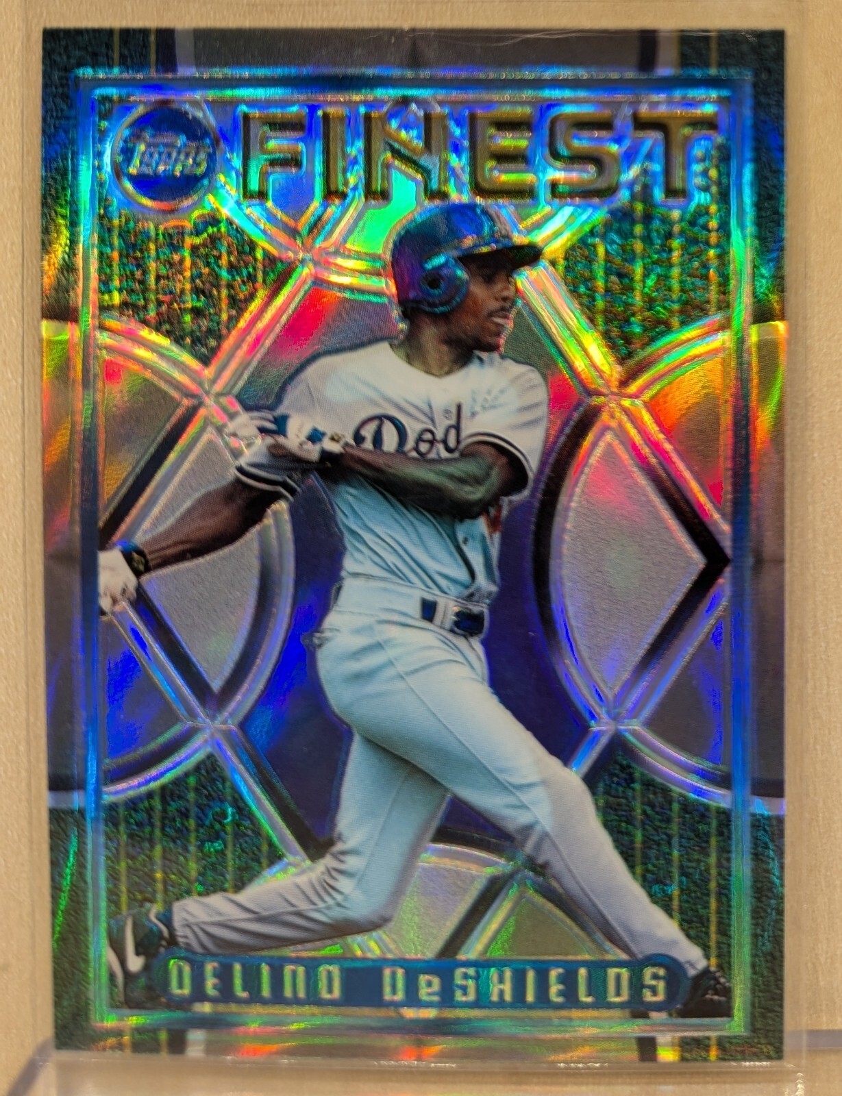 1995 Topps Finest REFRACTOR #74 Delino DeShields Dodgers RARE ICONIC PARALLEL