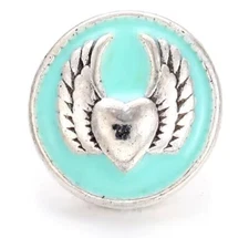 Snap Jewelry Crystal Wing Angel Silver Base 18-20mm Fits Ginger Charm Items