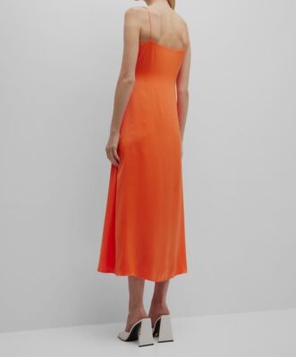 rosetta getty orange dress Rosetta Getty Flared Mini Dress In Brown