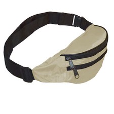 2 compartments fanny pack beige waist bag belt bag women men B-Stock