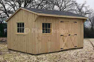 10' x 14' Saltbox Roof Garden Storage Shed Plans ...