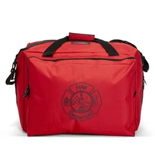 Heavy Duty Deluxe Step-In Firefighter Gear Bag with Maltese Cross Logo with R...