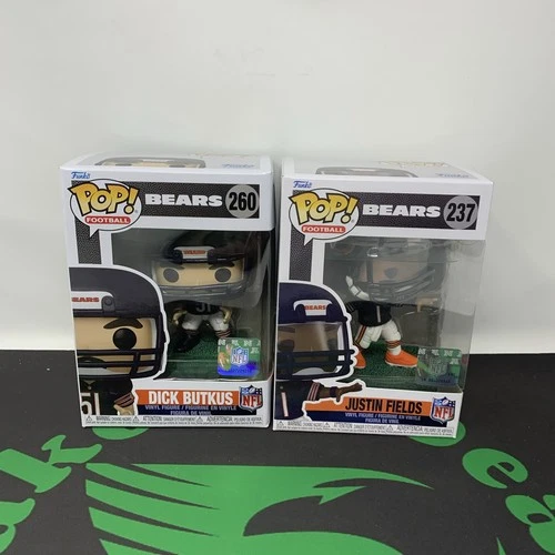 Funko Pop! NFL Chicago Bears Lot Dick Butkus Justin Fields Vinyl Blue Jersey