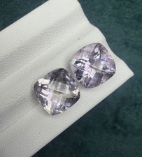 11.70cts 100% natural top quality amethyst cushion shape pair