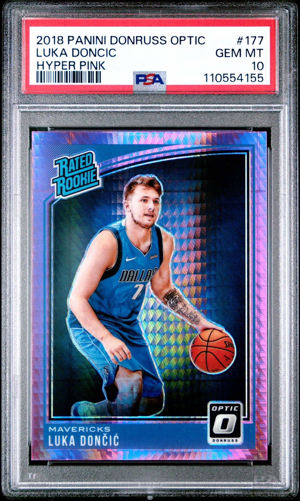 2018 PANINI DONRUSS OPTIC HYPER PINK #177 LUKA DONCIC ROOKIE RC PSA 10