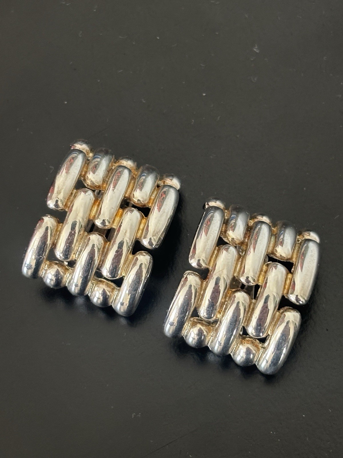 Givenchy Silver Gold Tone Rectangular Cuff Clip-O… - image 2